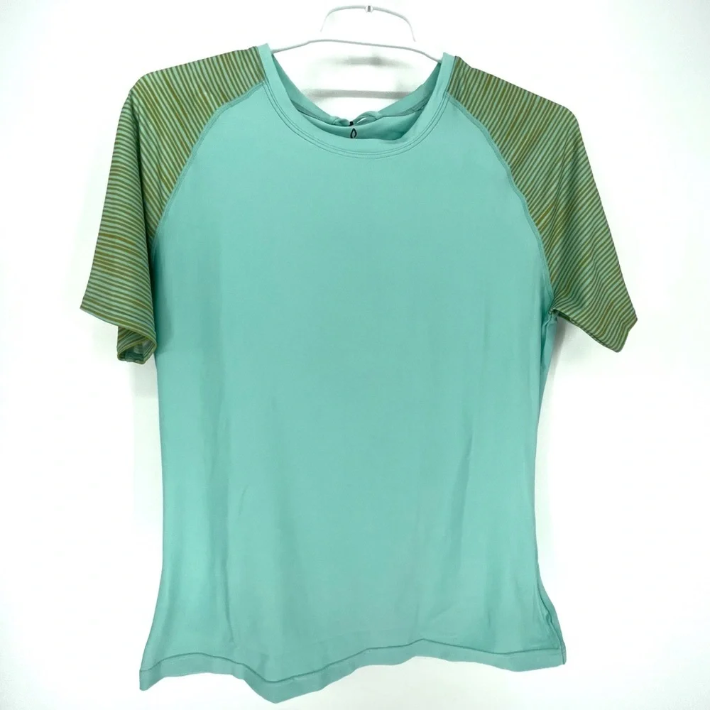 PRANA NWT EDGE WAVE SUN TOP SWIM SHIRT BEACH GLASS - Picture 1 of 4